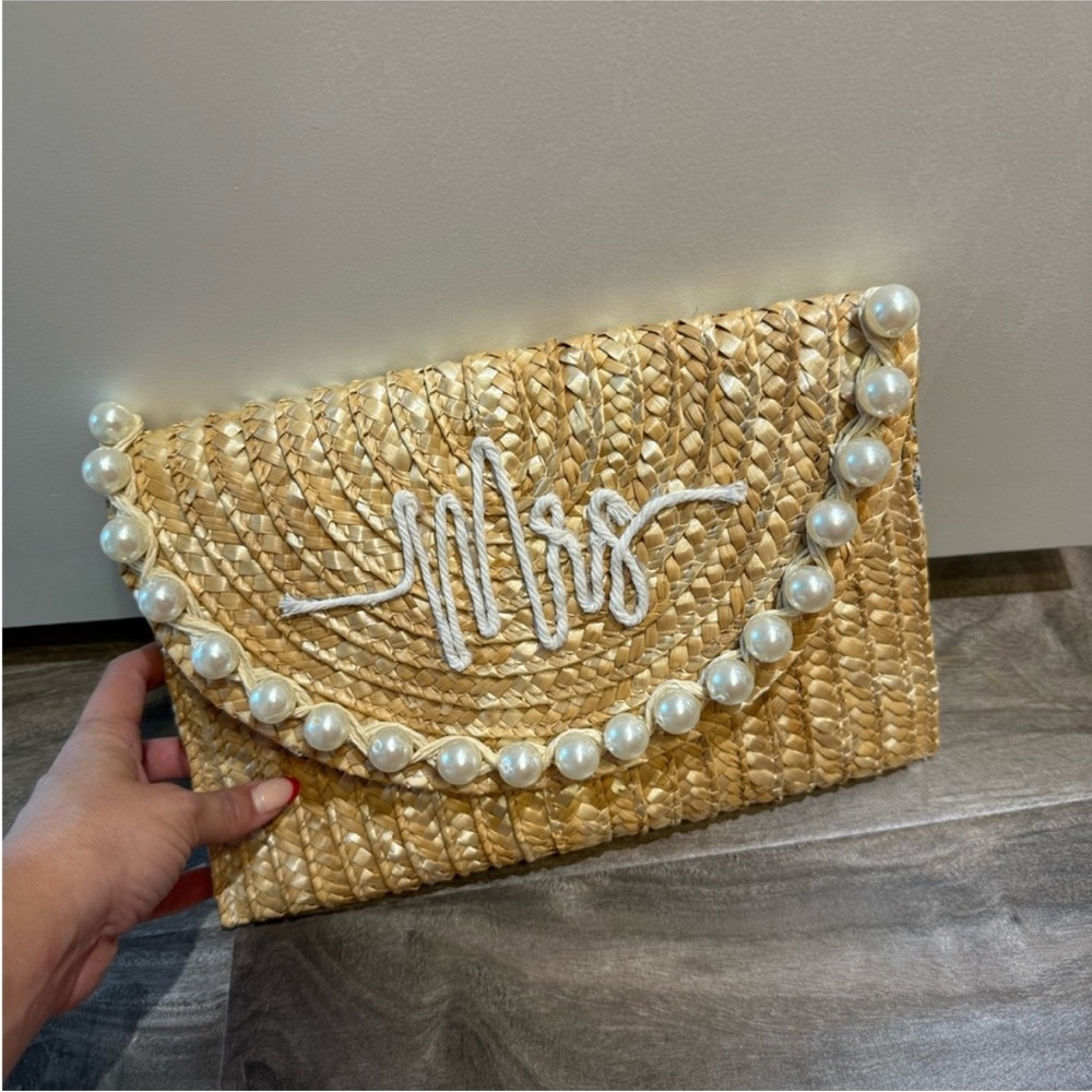 ‘Mrs’ Woven Clutch